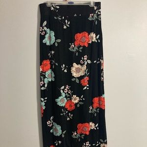 Black Floral Maxi Skirt